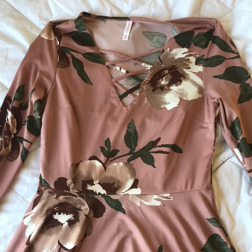 long sleeve floral dress